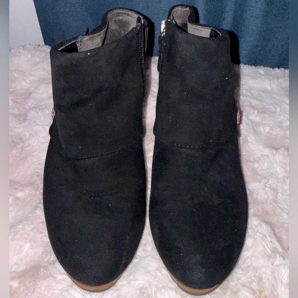 Dr. Scholl's Women's Create Ankle Wedge Heel Booties Boot Black Suede Size 7.5M - Picture 9 of 16